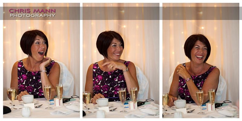 mother of the bride enjoying the best man's speech - Libby and Paul's wedding at Cisswood House - photo by Chris Mann Photography mother of the bride enjoying the best man's speech - Libby and Paul's wedding at Cisswood House - photo by Chris Mann Photography