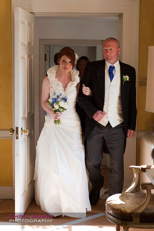 Kimberley & Richard at Bentley - bride walks down aisle with father Kimberley & Richard at Bentley - bride walks down aisle with father