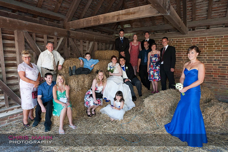 Kimberley & Richard at Bentley - bridal party in outbuilding Kimberley & Richard at Bentley - bridal party in outbuilding