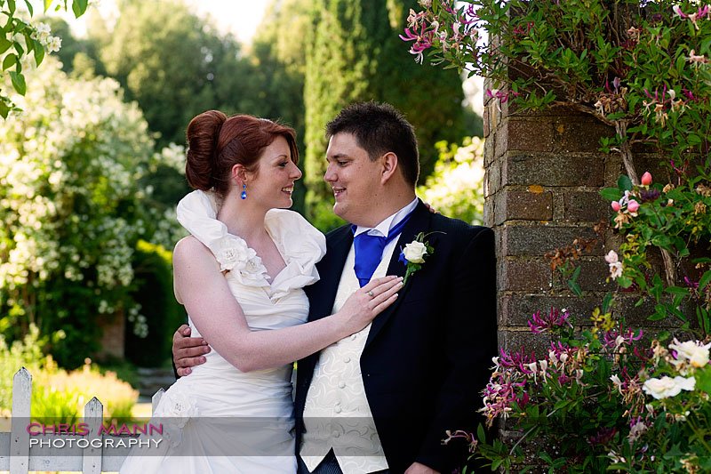 Kimberley & Richard at Bentley - bride and groom in garden Kimberley & Richard at Bentley - bride and groom in garden