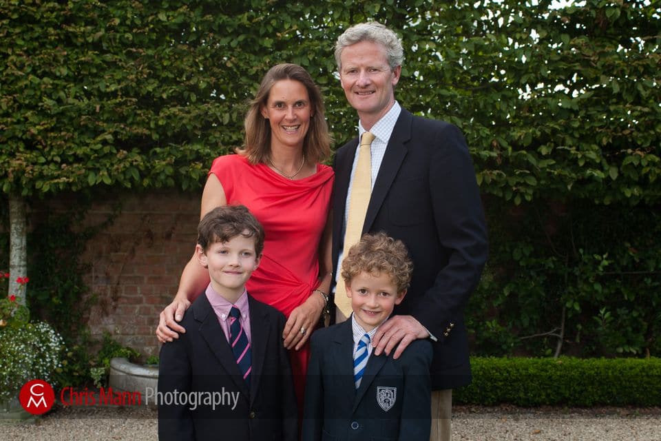 family portrait in garden