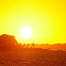 bright tropical sunset