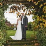 bride and groom Thornton Manor garden