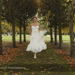 bride in Thornton Manor lime walk