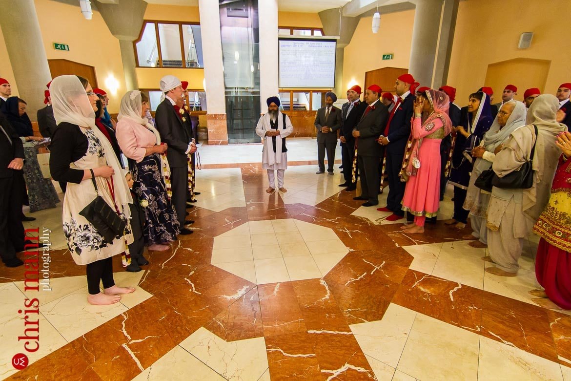 families assemble for Sikh wedding