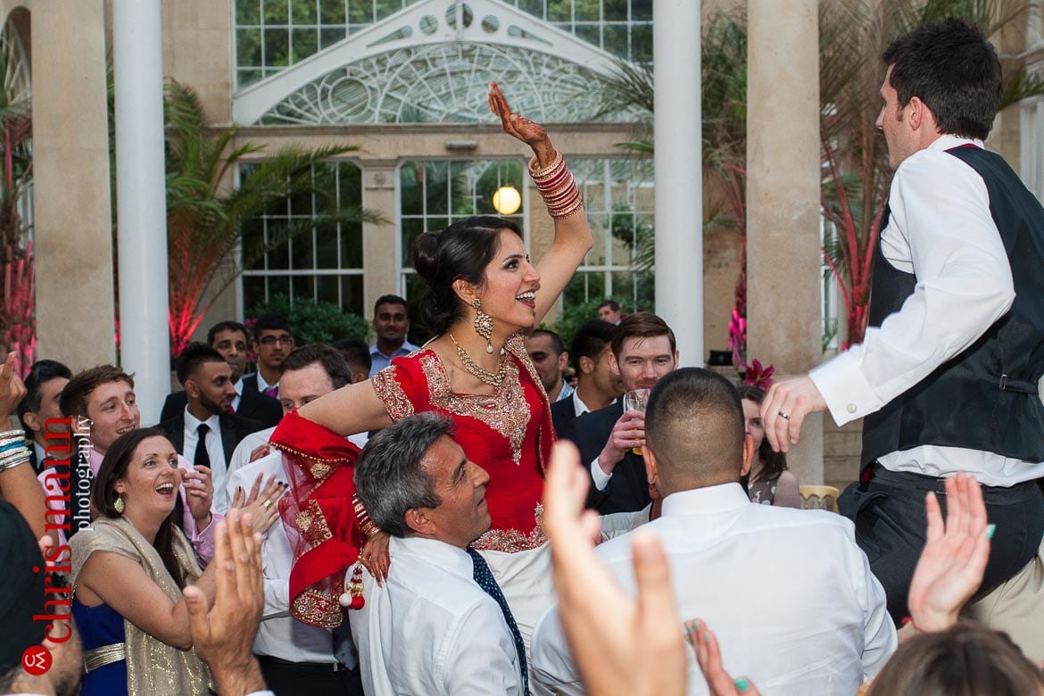 bride and groom dancing at reception Syon Park Great Conservatory