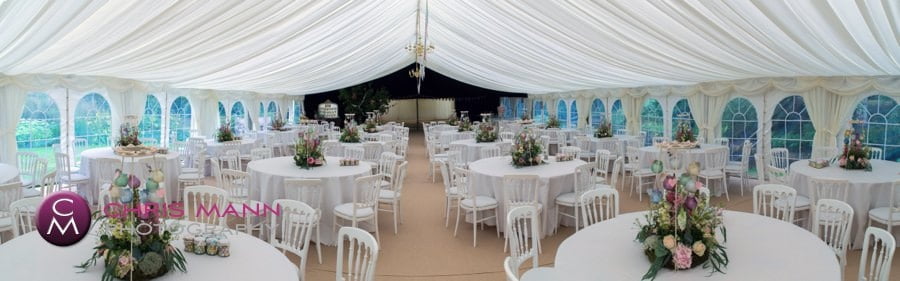 wedding marquee interior surrey