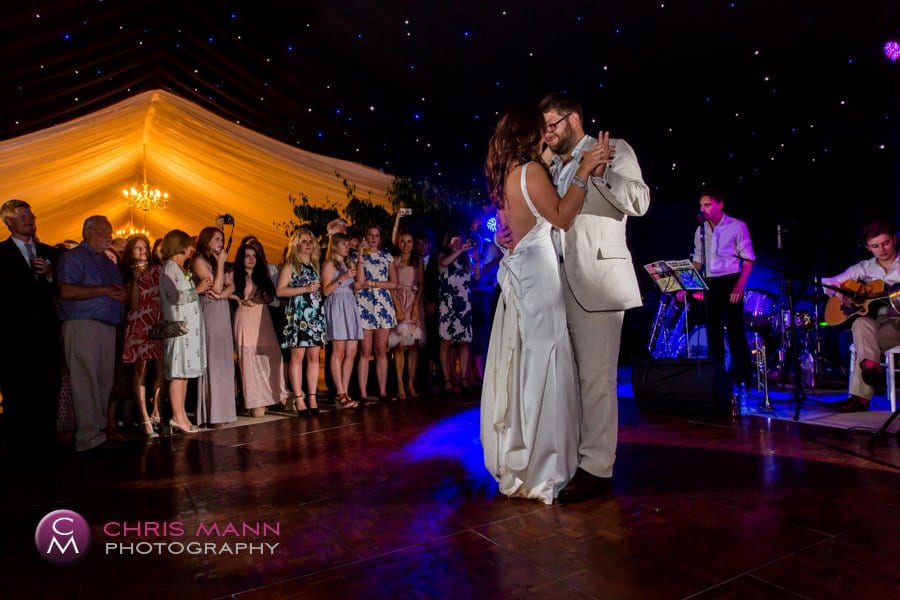 first dance bride and groom marquee wedding surrey