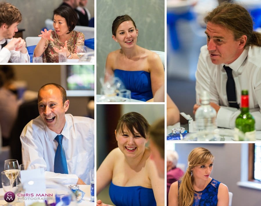 montage guests at wedding breakfast langshott manor