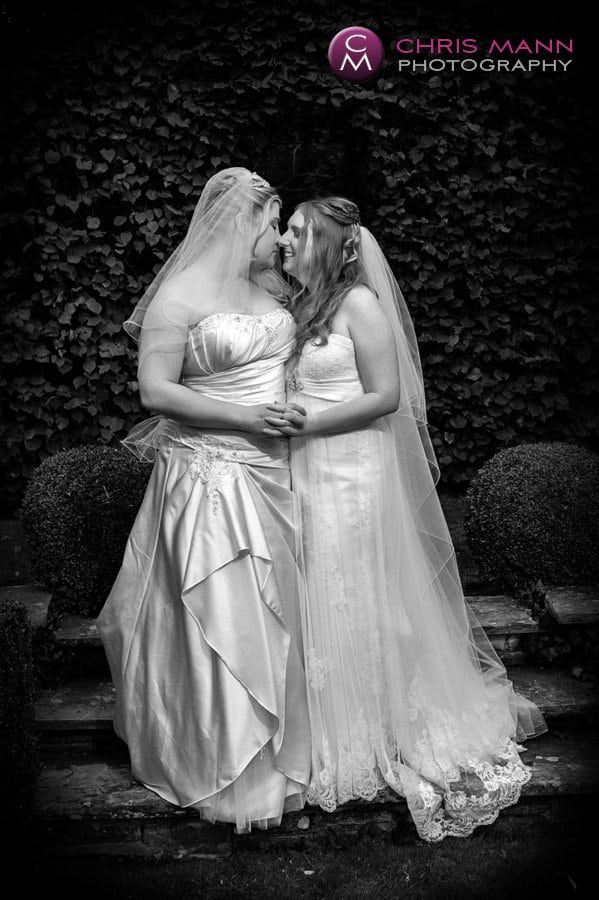 two brides embrace civil partnership