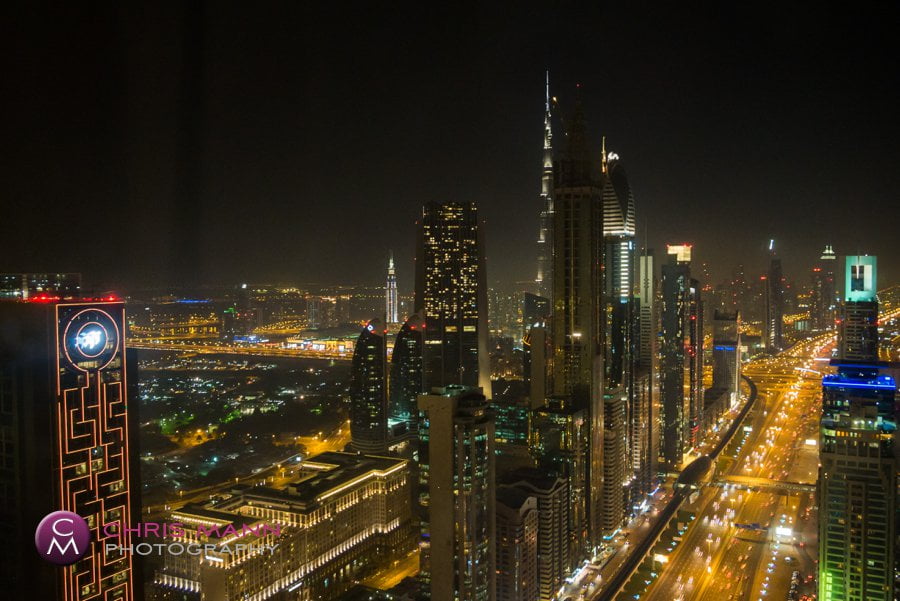 Dubai night time cityscape Dubai city at night Burj Khalifa Sheikh Zayed Road