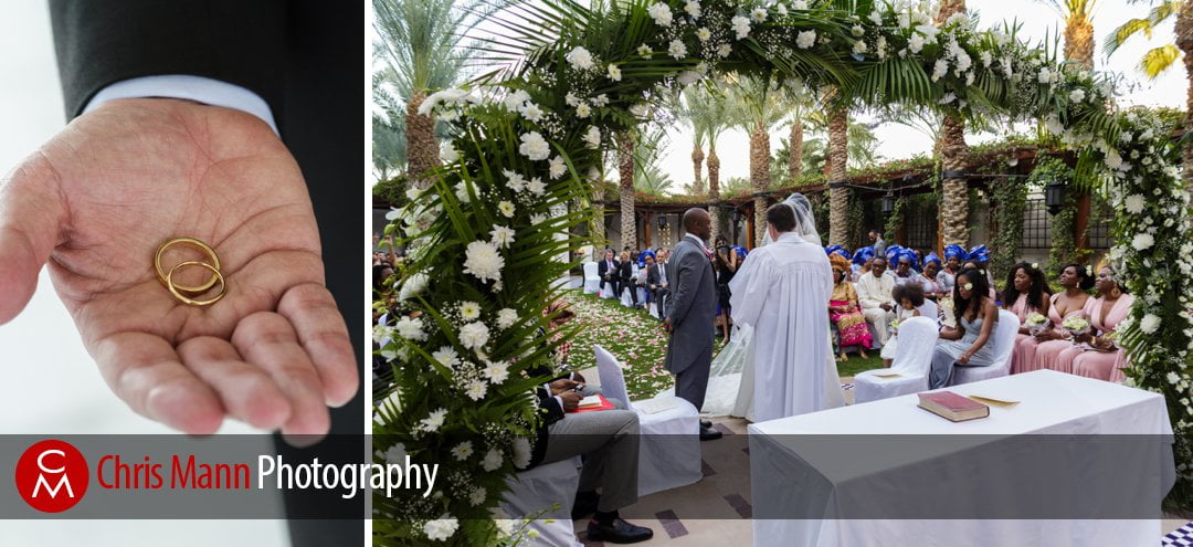 wedding rings and ceremony in progress at Park Hyatt Dubai