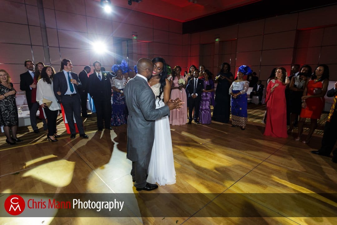 bride and groom first dance in the Grand Ballroom Park Hyatt Dubai