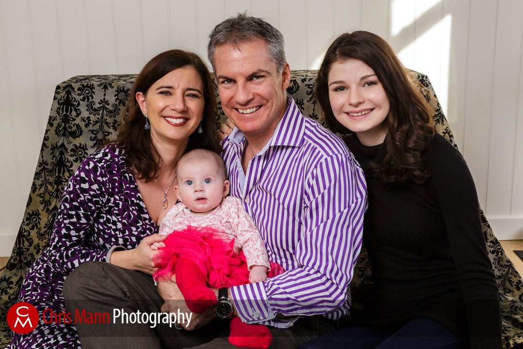 family portrait with young baby