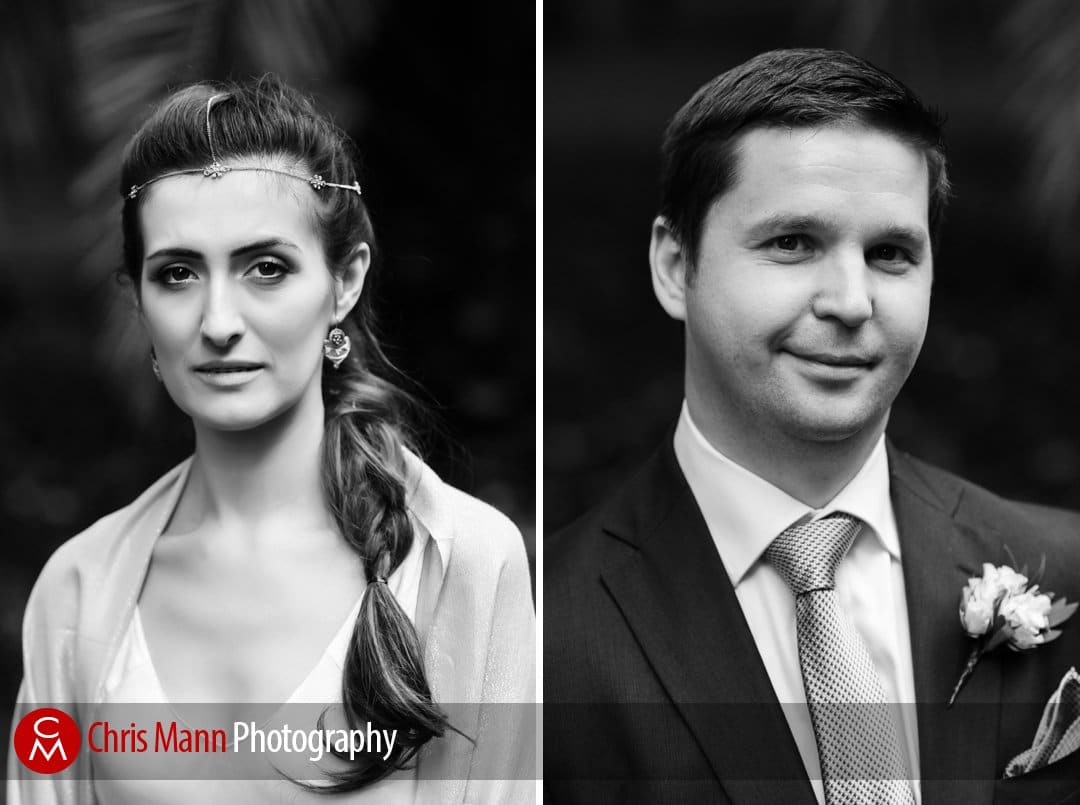 portraits of bride and groom in mount street gardens