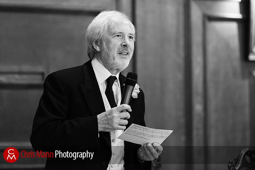 father of the bride speech black and white Lady Margaret Hall Oxford