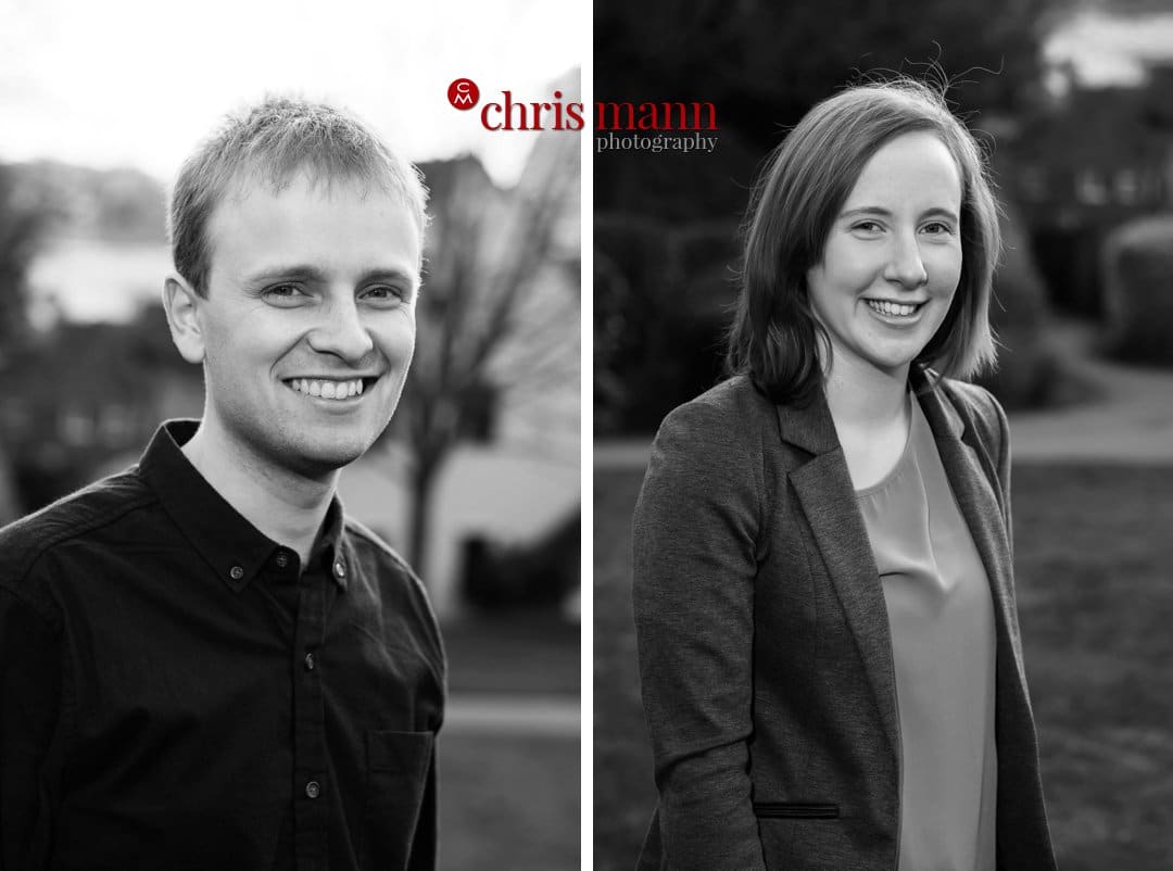 black and white Charlotte and Tom engagement photos