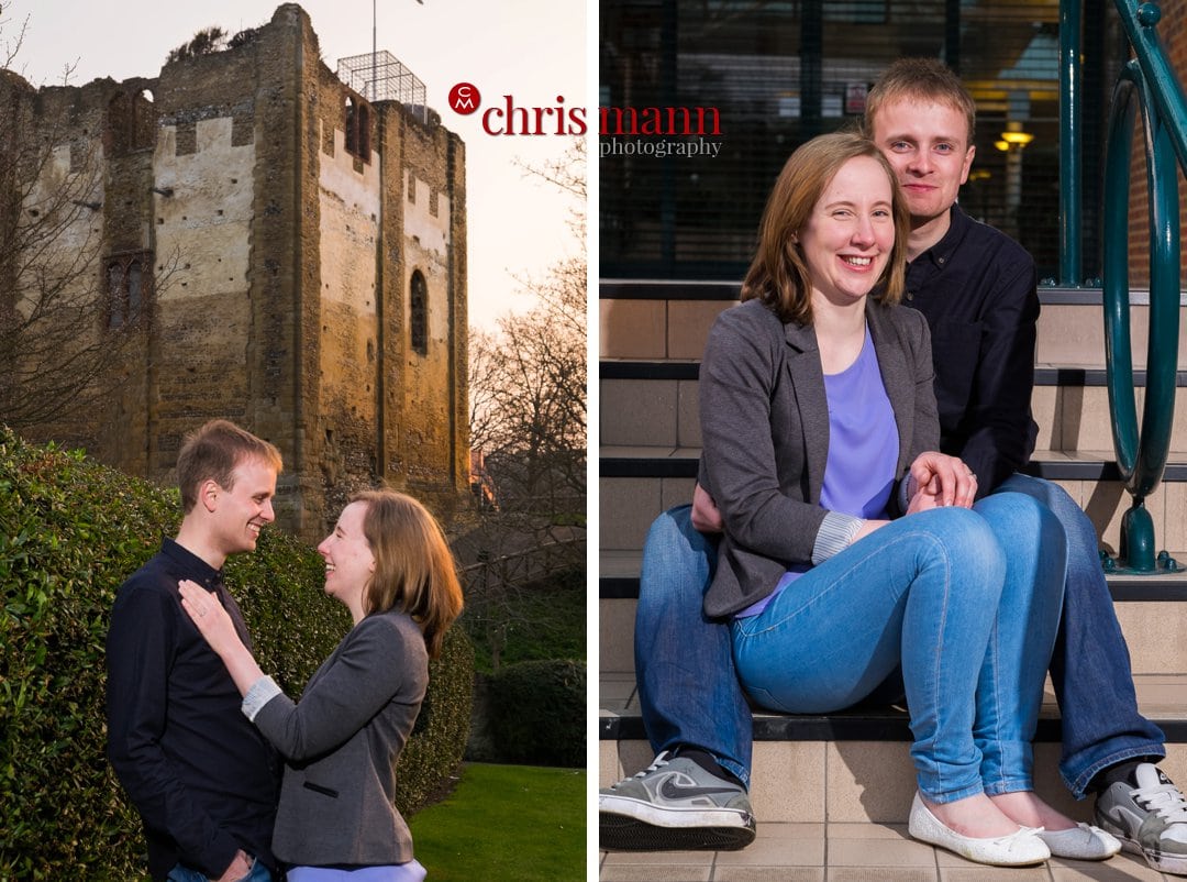 engagement portraits at Guildford castle