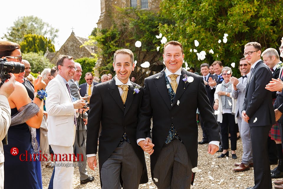 confetti toss at Brympton country wedding
