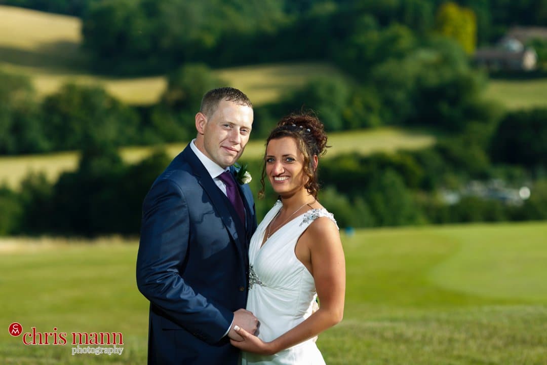 bride and groom portrait Surrey Downs Golf Club Kingswood