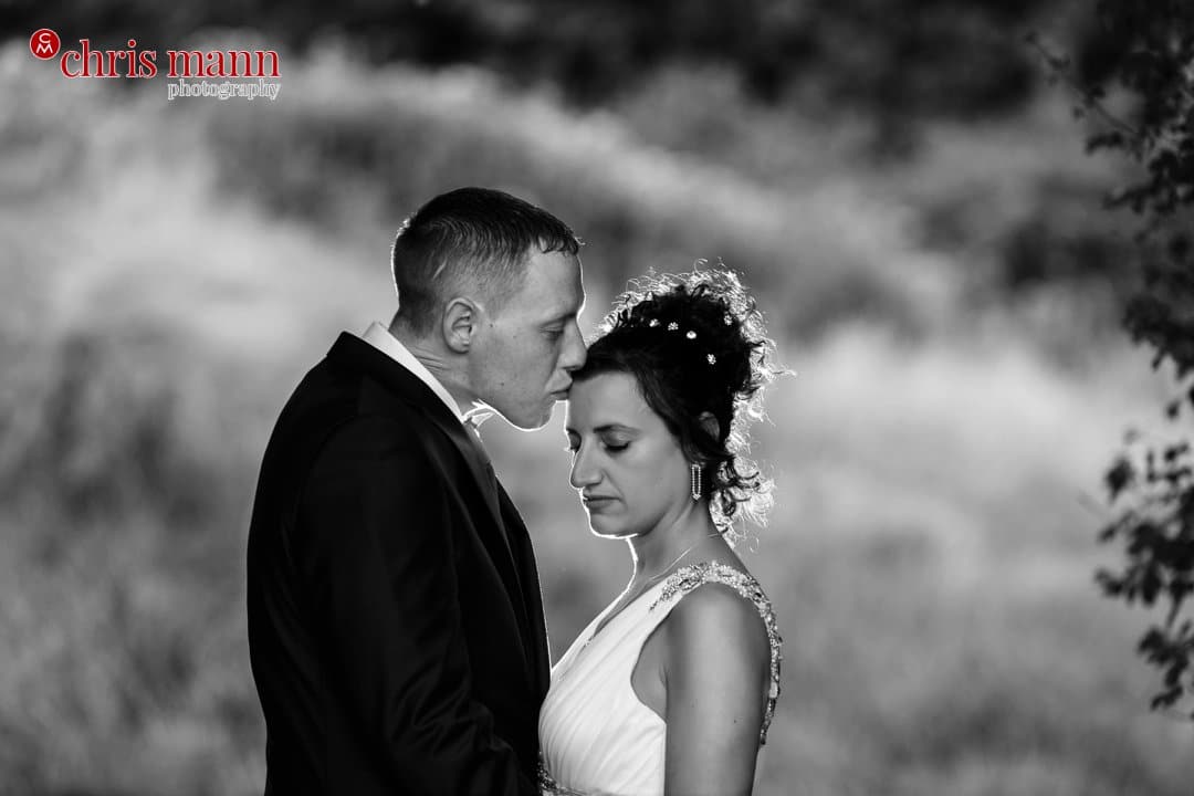 bride and groom portrait Surrey Downs Golf Club Kingswood black and white photo
