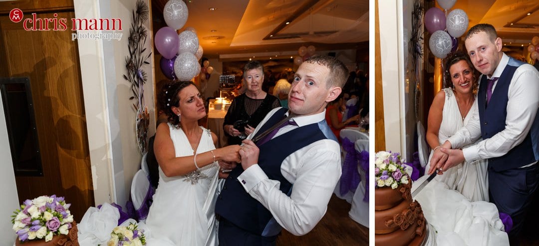 cake cutting bride and groom Surrey Downs Golf Club