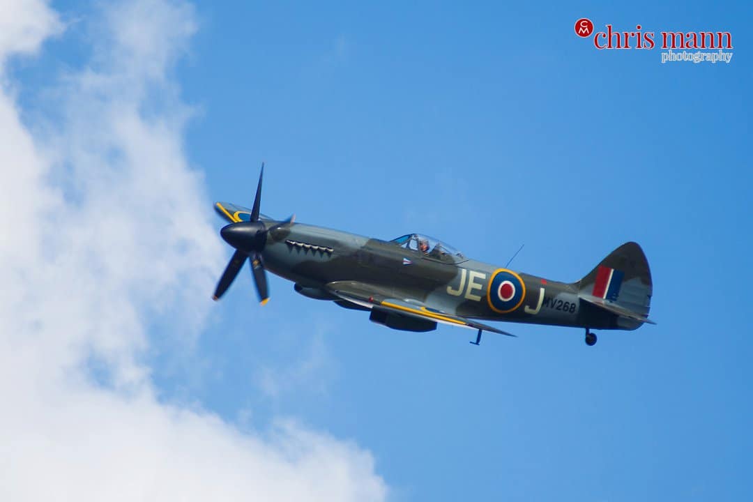 Spitfire Mk XIV aerobatic display at wedding in Hampshire