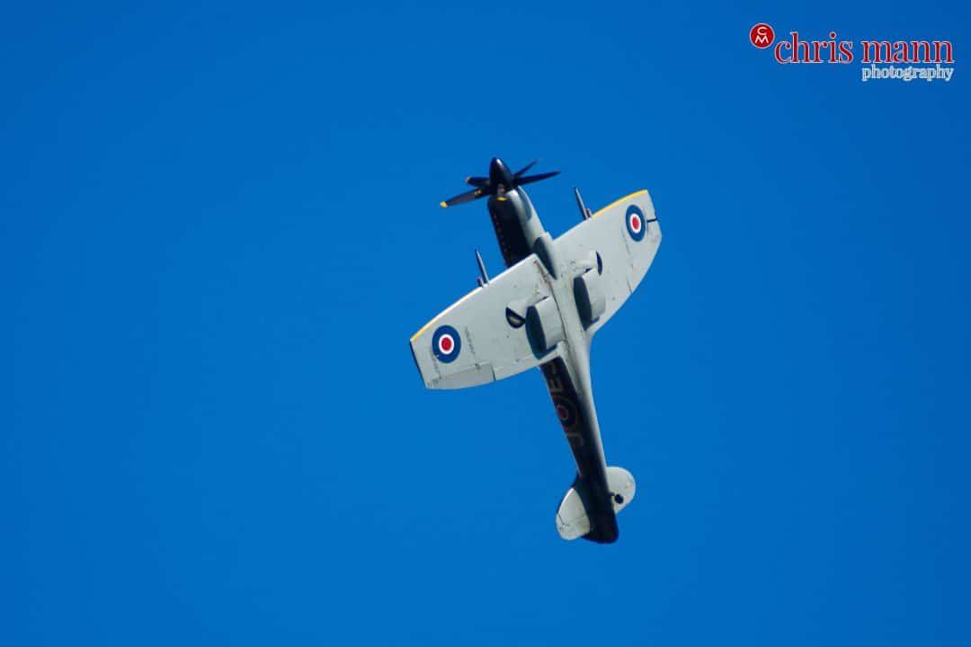 Spitfire Mk XIV aerobatic display at wedding in Hampshire