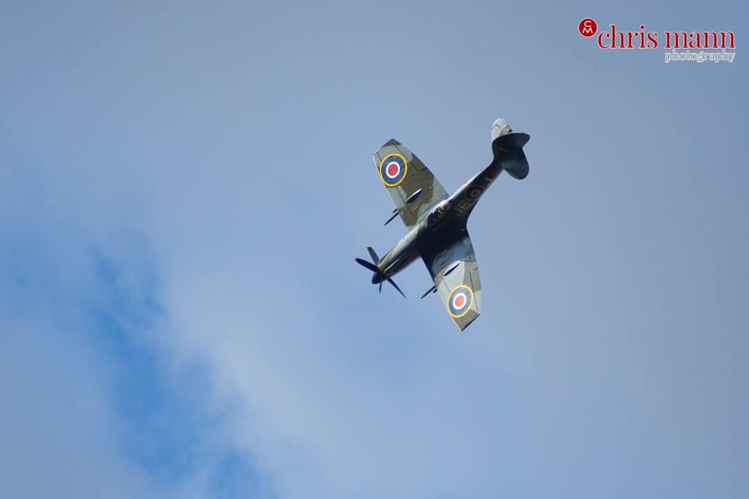 Spitfire Mk XIV aerobatic display at wedding in Hampshire