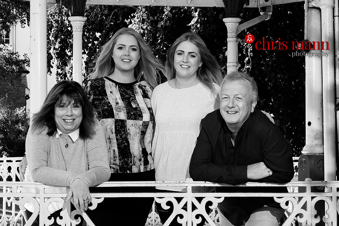 family group photo Guildford Castle gardens bandstand