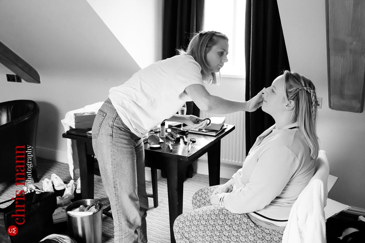 bride and bridesmaids getting ready at Mandolay Hotel Guildford