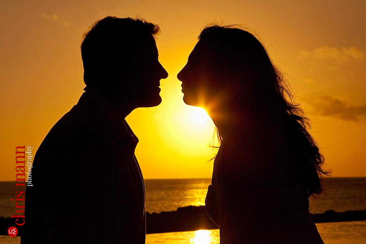Turks & Caicos honeymoon shoot sunset silhouette Amanyara resort Providenciales